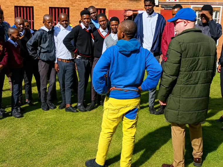 Outdoor engagement during a Lean On Me prison outreach